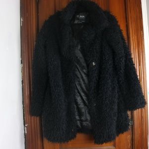 Faux Fur Black Coat